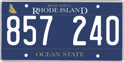RI license plate 857240
