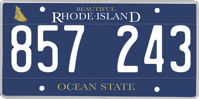 RI license plate 857243