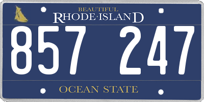 RI license plate 857247