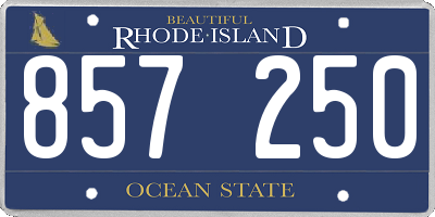 RI license plate 857250