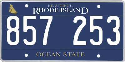RI license plate 857253