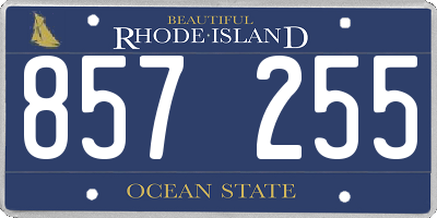 RI license plate 857255