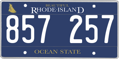 RI license plate 857257