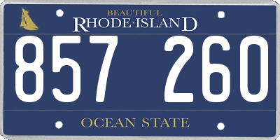 RI license plate 857260