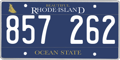RI license plate 857262