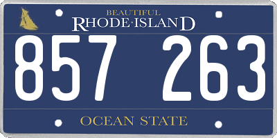 RI license plate 857263