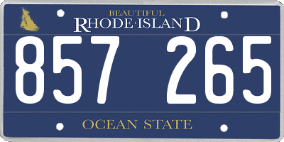 RI license plate 857265