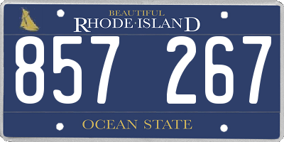 RI license plate 857267