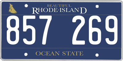 RI license plate 857269