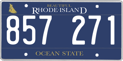 RI license plate 857271