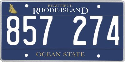 RI license plate 857274