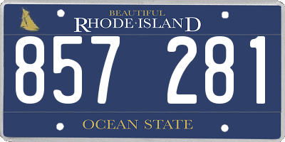RI license plate 857281
