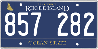 RI license plate 857282