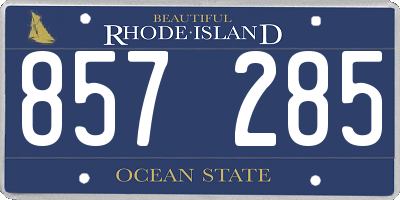 RI license plate 857285