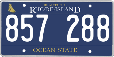 RI license plate 857288