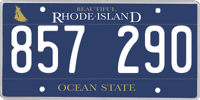 RI license plate 857290