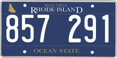 RI license plate 857291