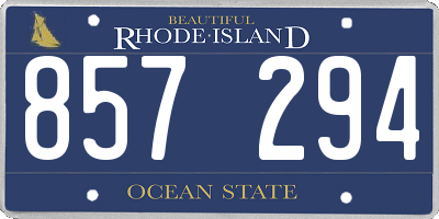 RI license plate 857294