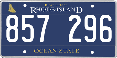 RI license plate 857296