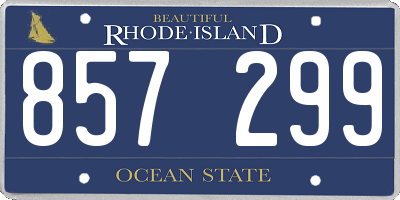 RI license plate 857299