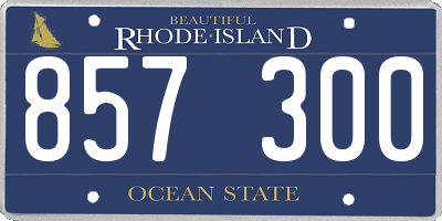 RI license plate 857300