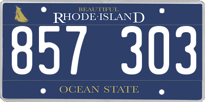 RI license plate 857303