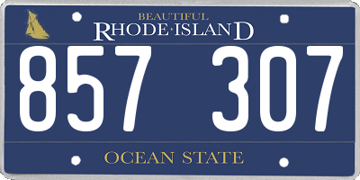 RI license plate 857307