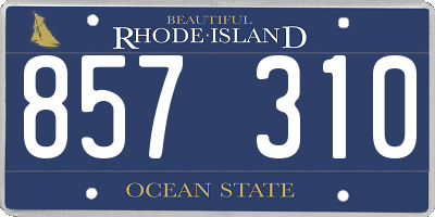 RI license plate 857310