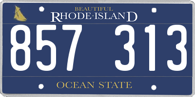 RI license plate 857313