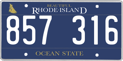 RI license plate 857316