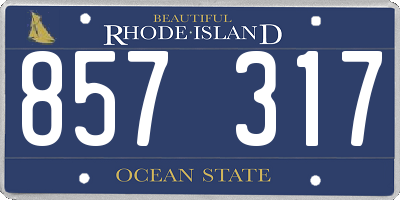 RI license plate 857317