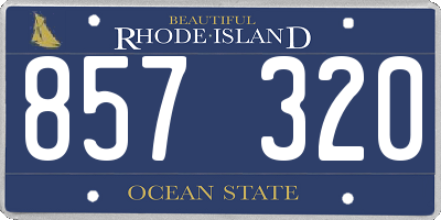 RI license plate 857320