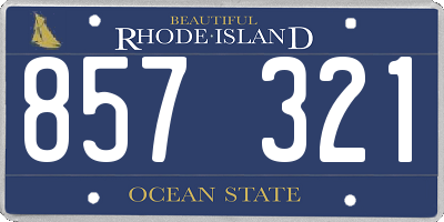 RI license plate 857321