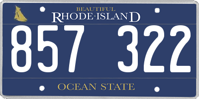 RI license plate 857322