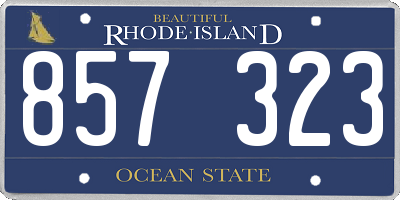 RI license plate 857323