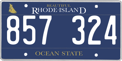 RI license plate 857324
