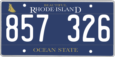 RI license plate 857326