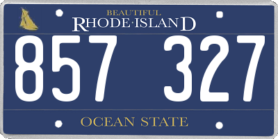 RI license plate 857327