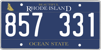 RI license plate 857331