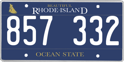 RI license plate 857332