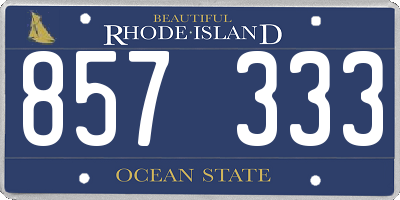 RI license plate 857333