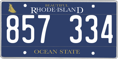 RI license plate 857334