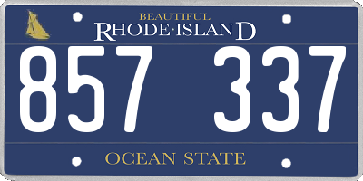RI license plate 857337