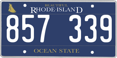 RI license plate 857339