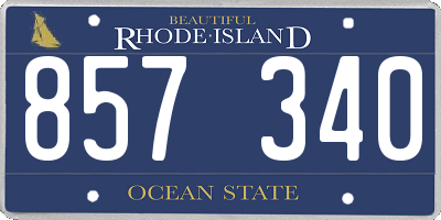 RI license plate 857340