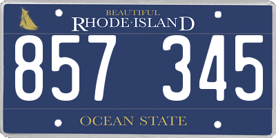 RI license plate 857345