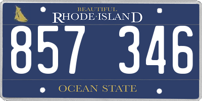 RI license plate 857346