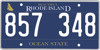 RI license plate 857348