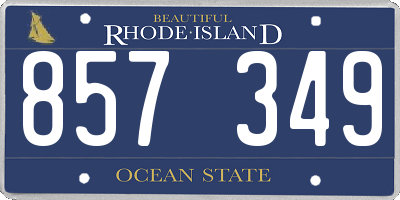 RI license plate 857349
