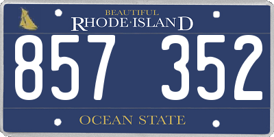 RI license plate 857352